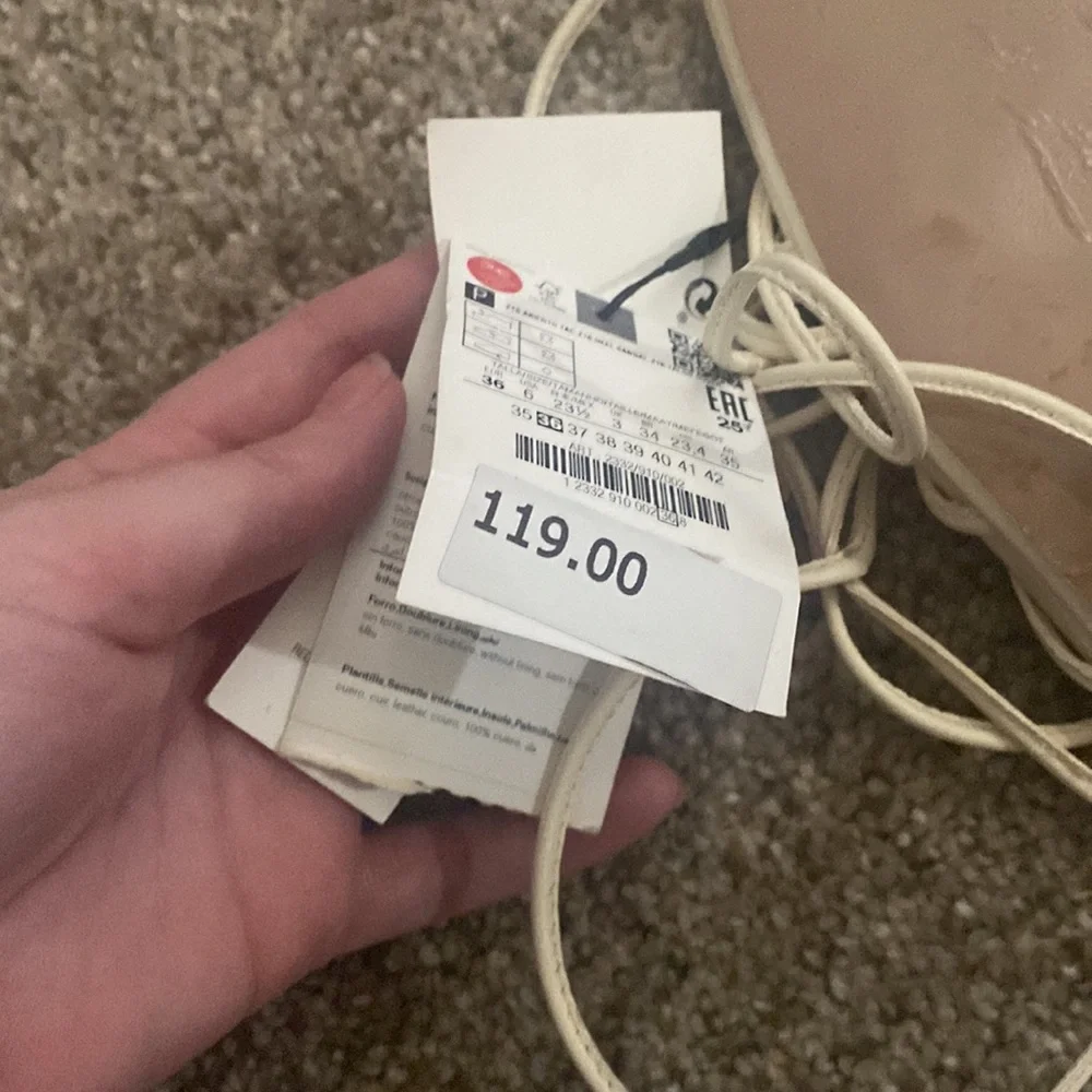 NWT Zara white heel strappy shoes size 6 - Picture 5 of 6